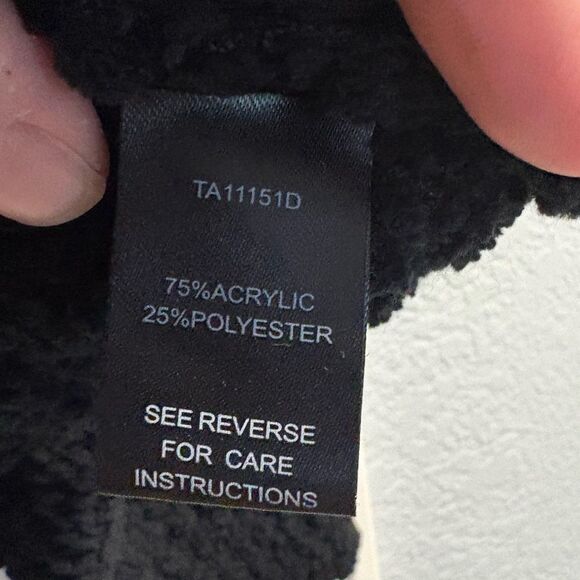 Aakaa Sweater Womens Medium Black Cream Tan Striped Popcorn Polyester Soft Comfy - Picture 3 of 4